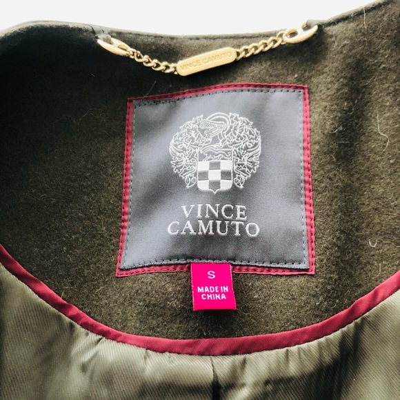 Vince Camuto Wool Khaki Car Coat - Picture 7 of 9